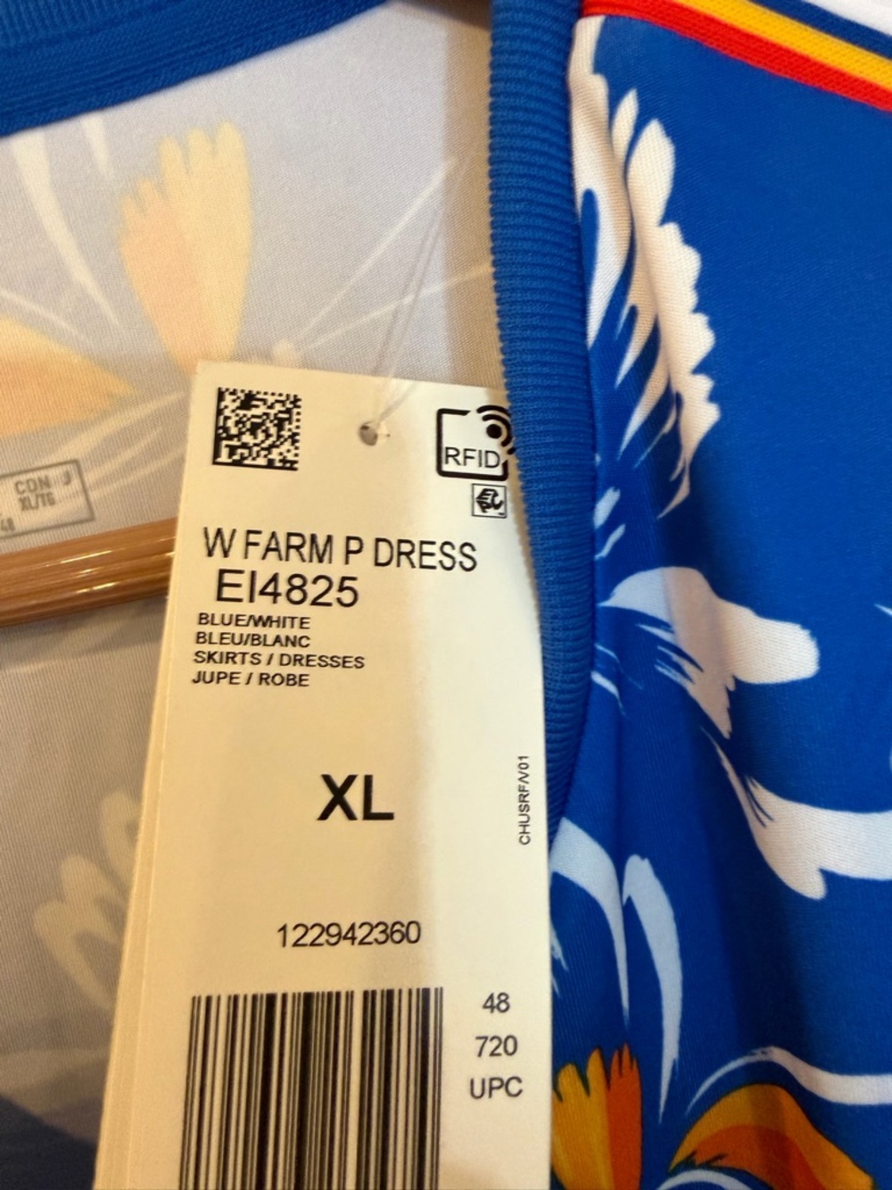 NWT Farm Rio x Adidas Blue Butterfly Retro Ringer Mini T-Shirt Dress XL - Picture 10 of 15
